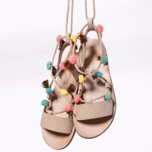 Zara Girls Pom Pom sandals